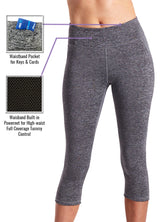 Yoga Pants Grey Marl Crop