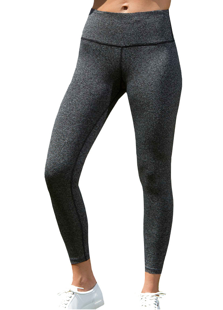 Full Length High Waisted leggings Fine Stripe Brushed