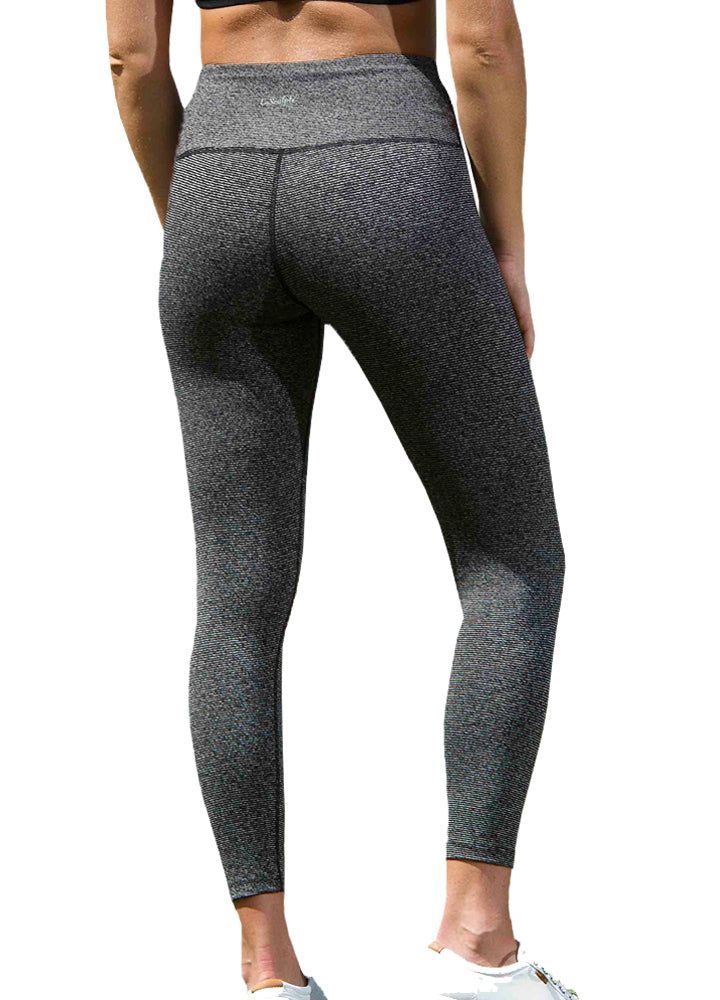 Full Length High Waisted leggings Fine Stripe Brushed