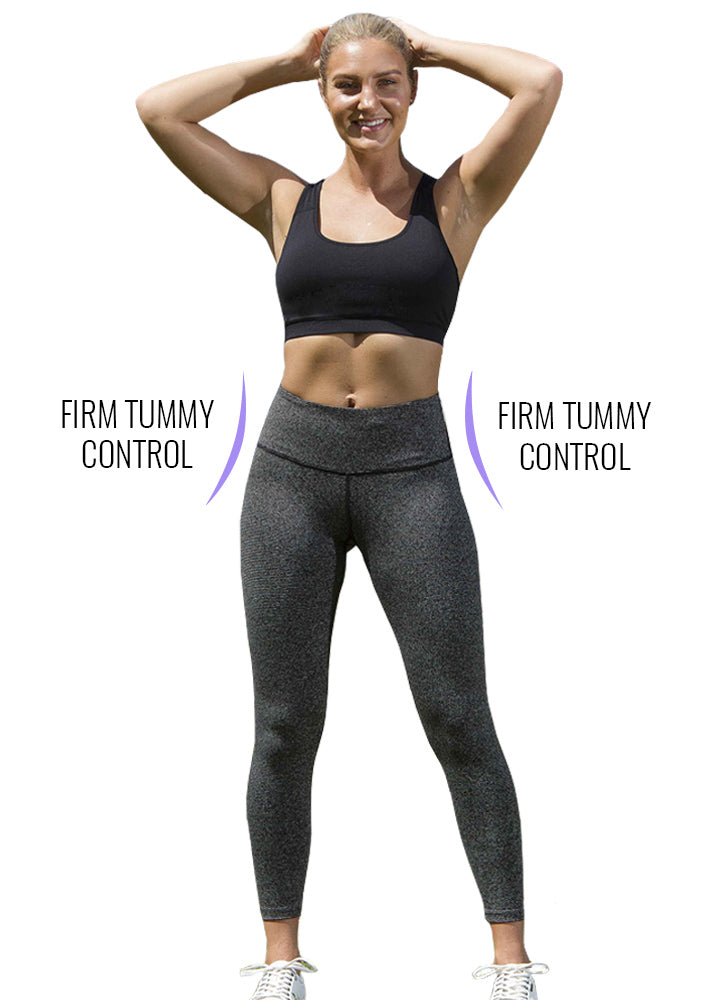 Full Length High Waisted leggings Fine Stripe Brushed