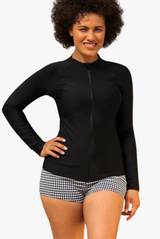 Sustainable Zip Front Long Sleeve Rashies