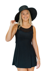 Mesh Yoke Swim Dress