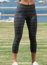 7/8 Length High Waist Stripe Shaping Tight-0