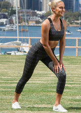 7/8 Length High Waist Stripe Shaping Tight-2830