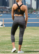 7/8 Length High Waist Stripe Shaping Tight-2831