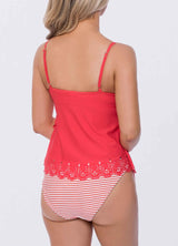 Laser Cut Ruffle Tankini-2917