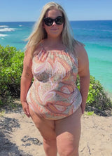 Paisley High Neck Keyhole One Piece