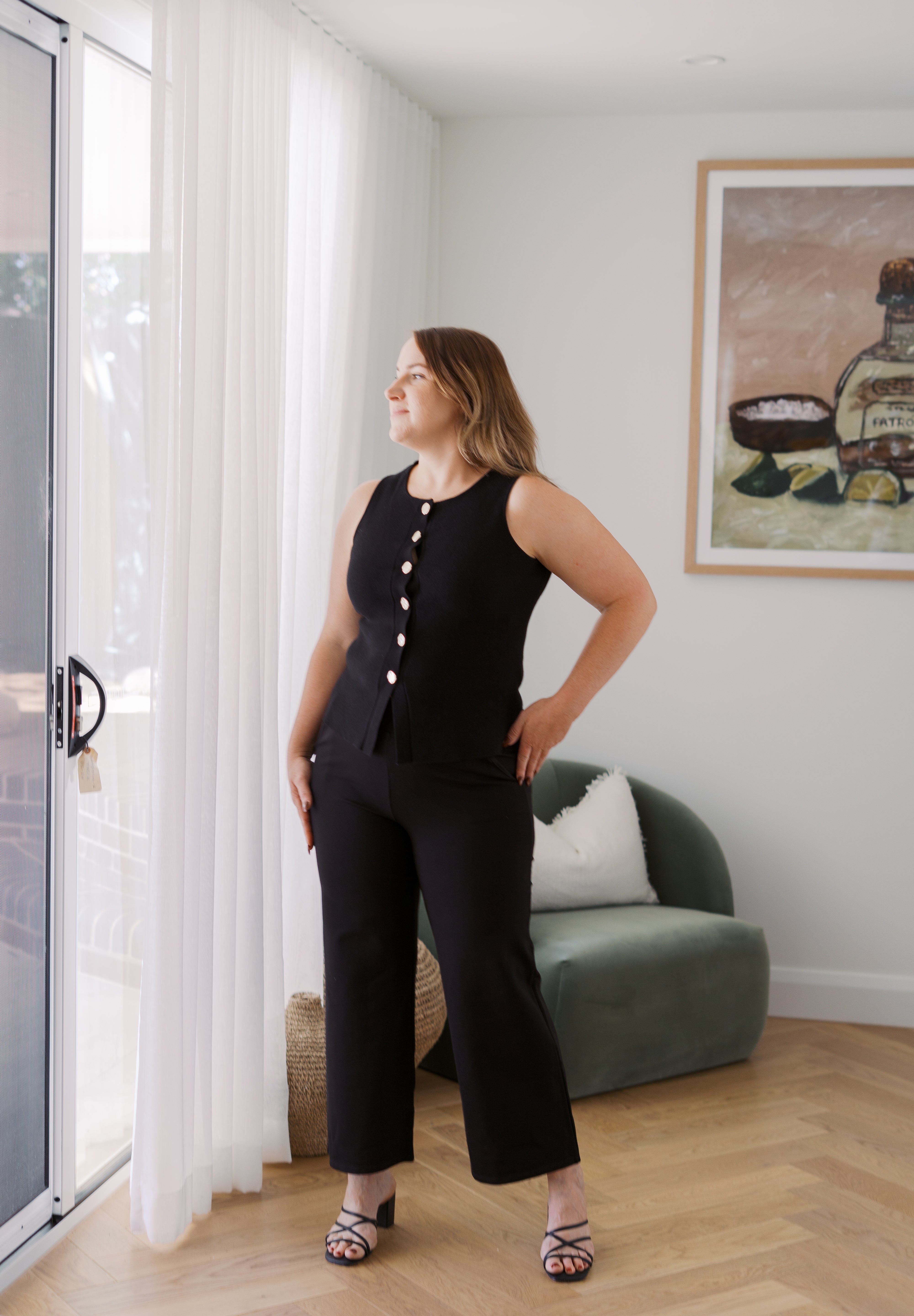 Tummy Control Ponte Wide Leg Pant