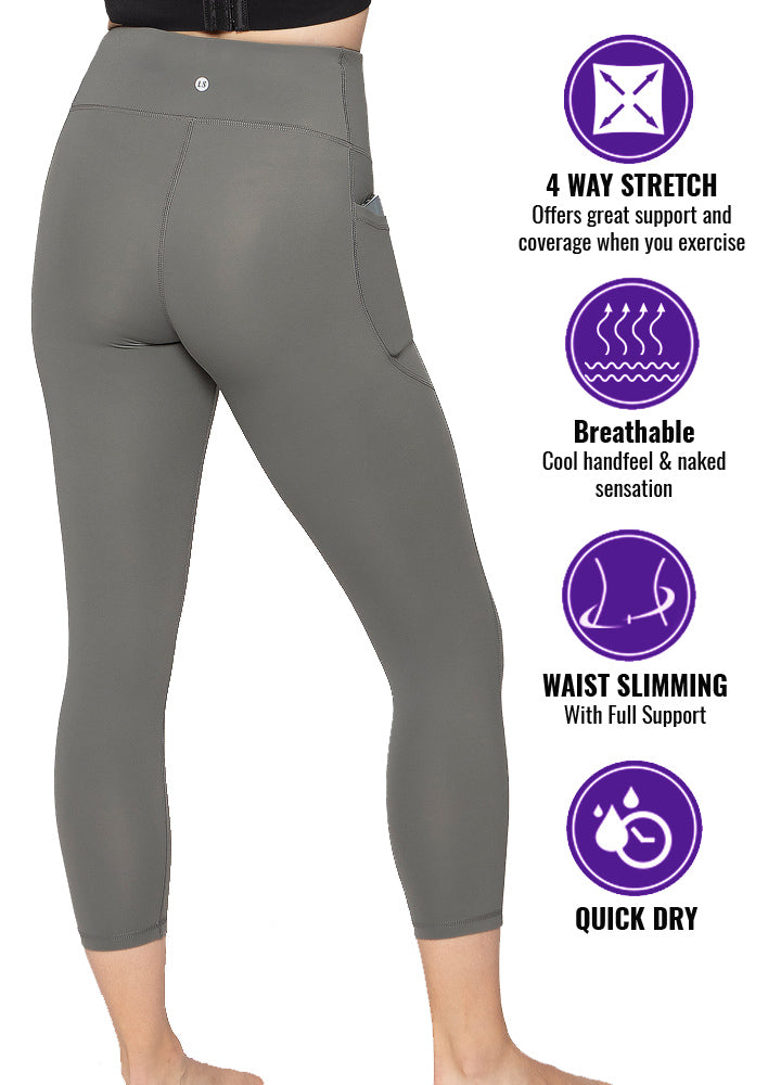 Smooth Touch 7/8 Length High Waisted leggings with Pockets