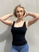 Everyday Casual - Ultra Stretchy Wide Leg Jeans + Second Skin Tank