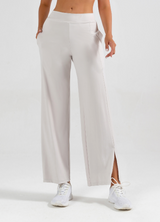 White Active Set — Wide-Leg Pants + Strappy Sports Bra