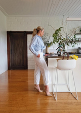 White Active Set — Wide-Leg Pants + Strappy Sports Bra
