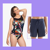 Swim Set — Boardshorts + Mesh Yoke One Piece