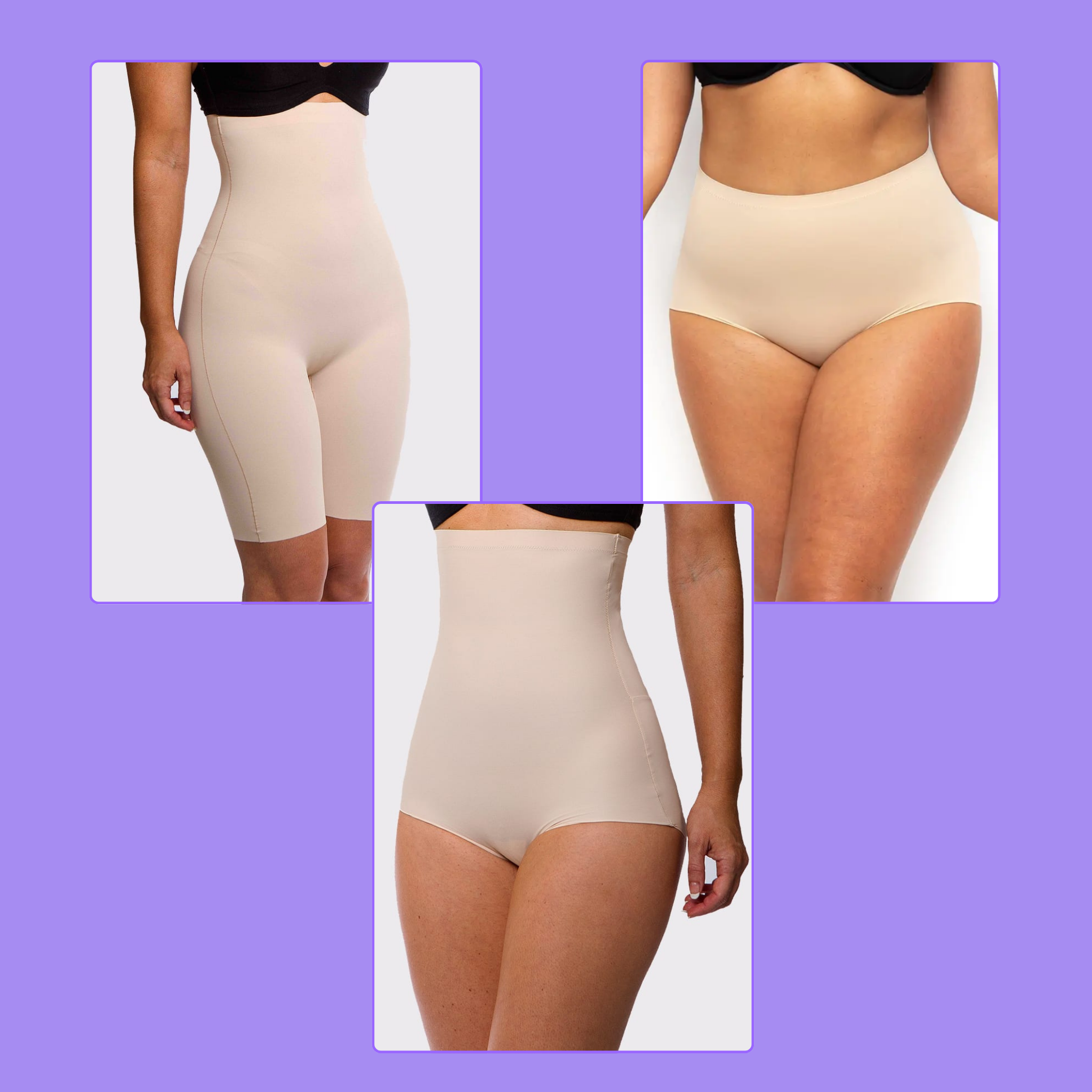 Shapewear Essential Set — High-Waisted Shorts + Full Briefs + High-Waisted Brief